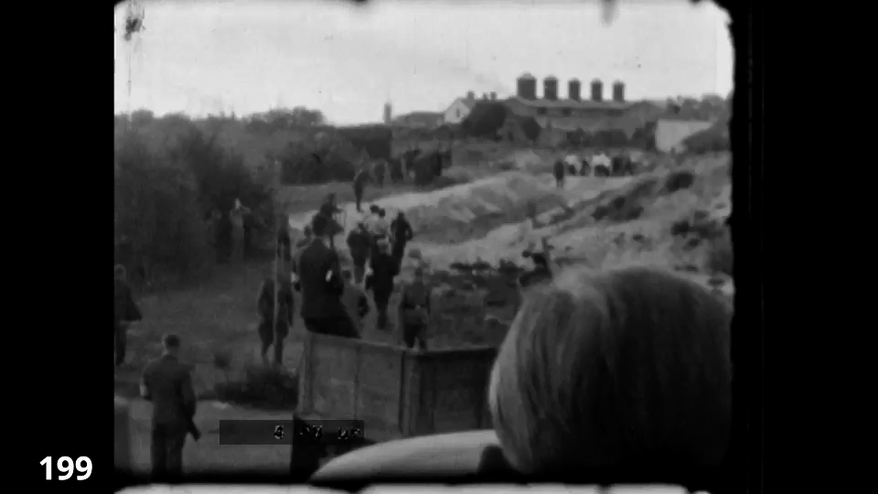 Screenshot from the Wiener Film mass execution in Liepaja 1942 fc 0199 - distant POV from lorry shortly before shooting
